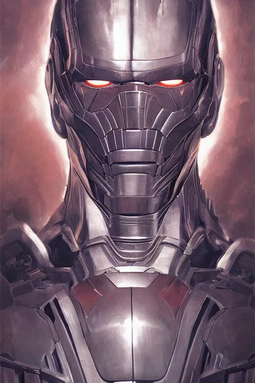 Image similar to Portrait of Willem Dafoe as Iron Patriot, marvel comics, dark, intricate, highly detailed, smooth, artstation, digital illustration by Ruan Jia and Mandy Jurgens and Artgerm and Wayne Barlowe and Greg Rutkowski and Zdislav Beksinski