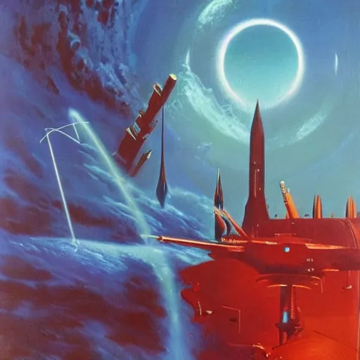 Image similar to elmo in the style of a 7 0 s science fiction novel cover, highly detailed, bruce pennington, peter jones