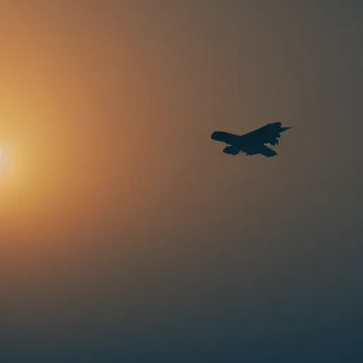 Image similar to the back of a bird flying, a plane arriving toward