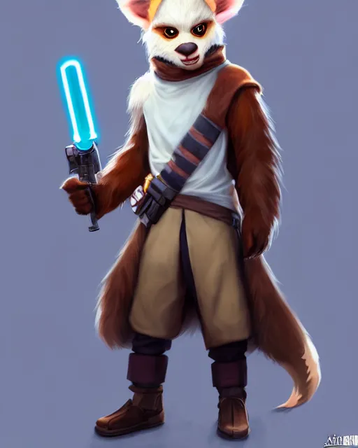 Image similar to character concept art of a cute young male anthropomorphic starwars furry | | cute - fine - face, pretty face, key visual, realistic shaded perfect face, fine details by stanley artgerm lau, wlop, rossdraws, james jean, andrei riabovitchev, marc simonetti, and sakimichan, trending on artstation