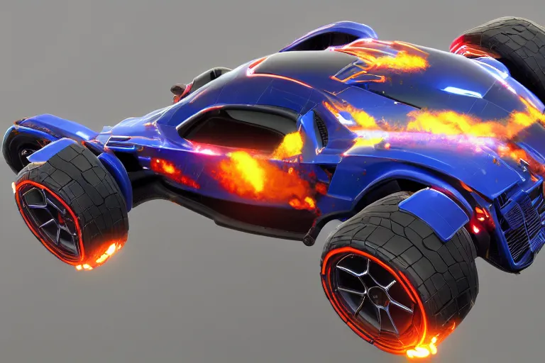 Image similar to a beautiful render Rocket League car, 3D render, digital art, clean, high detailed, trending on artstation and unreal engine
