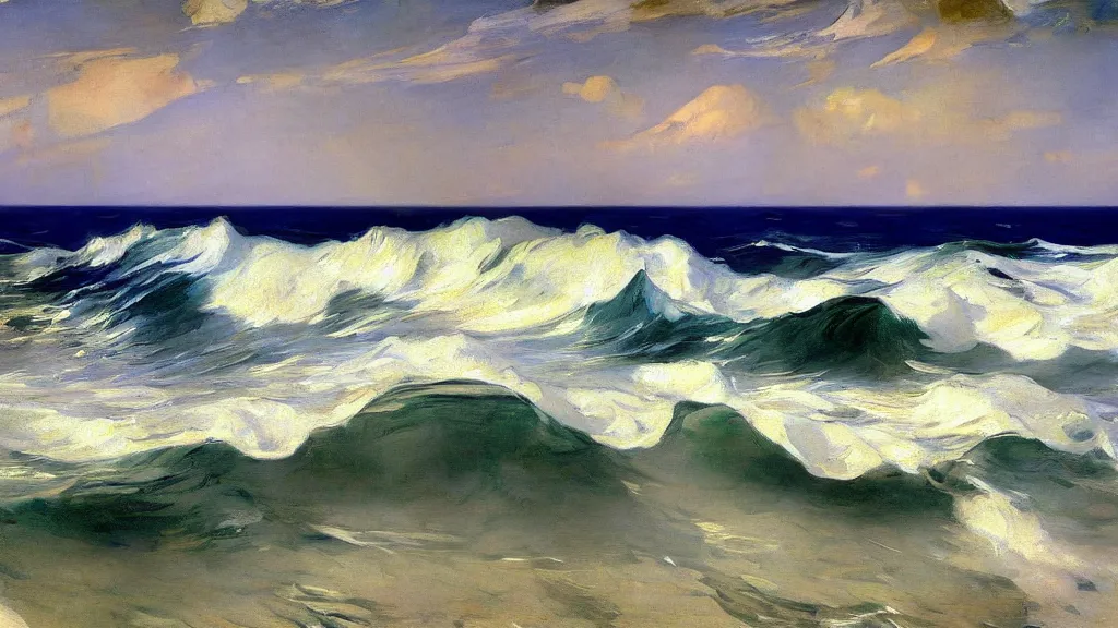 Prompt: ocean waves by joaquin sorolla, 4 k resolution