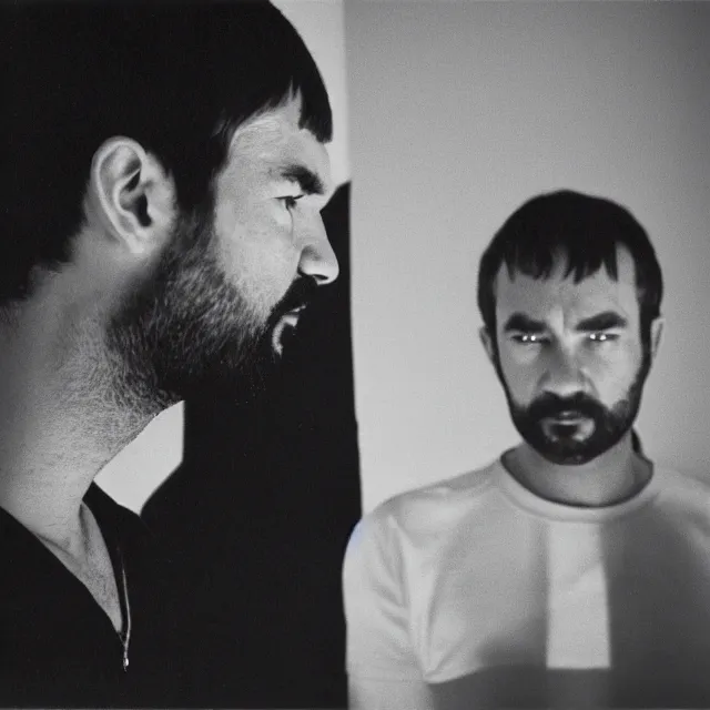 Image similar to soft lit 1980s portrait of Autechre