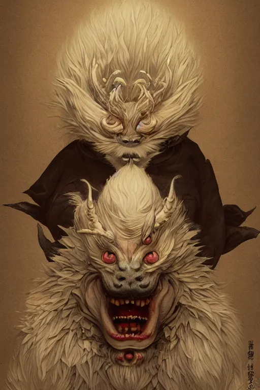 Image similar to a portrait of a scp japanese devil animal illustrated by miyazaki by karol bak, james jean, tom bagshaw, rococo, sharp focus, trending on artstation, cinematic lighting, hyper realism, octane render, 8 k, hyper detailed, vivid, ultra detailed, highly detailed