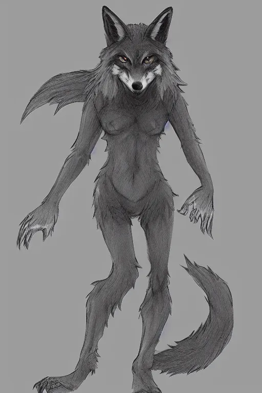 Image similar to a werewolf fox, fursona!!!!, by kawacy, trending on artstation, full body, furry art