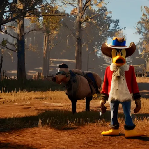 Image similar to donald duck in red dead redemption 2