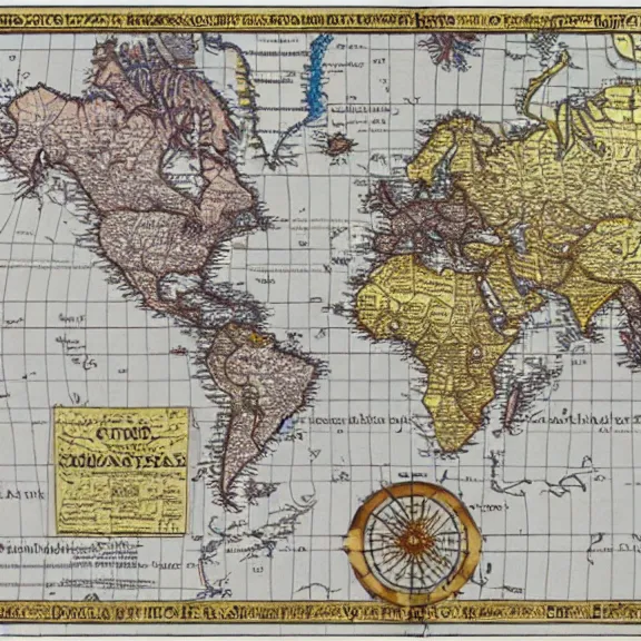 Prompt: Modern world map, but with Europe missing