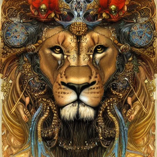 Prompt: lion birthday, insanely detailed and intricate, hypermaximalist, elegant, ornate, luxury, elite, james jean, brian froud,