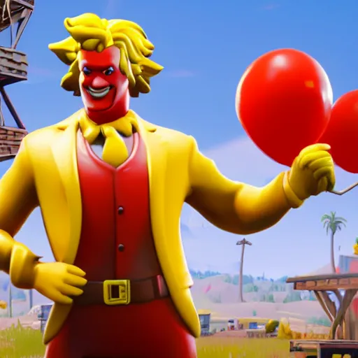 Image similar to ronald mcdonald model in fortnite