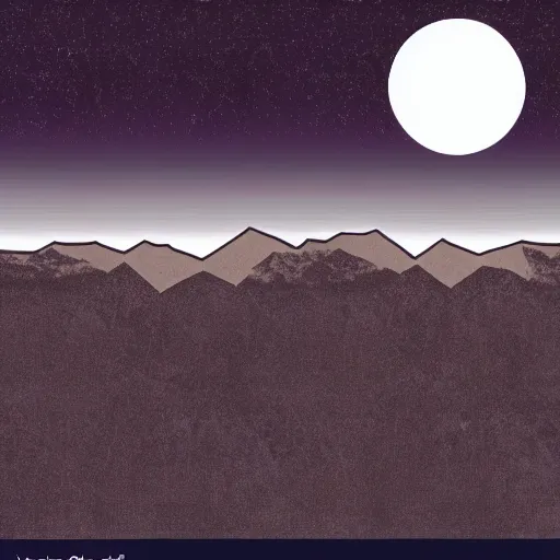 Image similar to a mountain range at night, vector-based