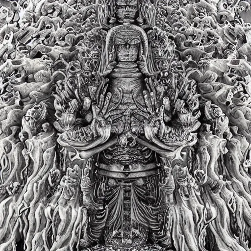 Image similar to the undead Buddha by kentaro miura, hyper-detailed masterpiece