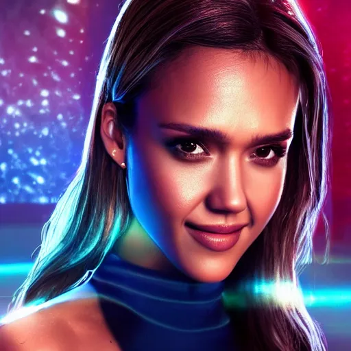 Prompt: jessica alba selfie, 8 k ultra realistic, lens flare, atmosphere, glow, detailed, intricate, full of colour, led lighting, 4 k, hyperrealistic, focused, extreme details, unreal engine 5, masterpiece