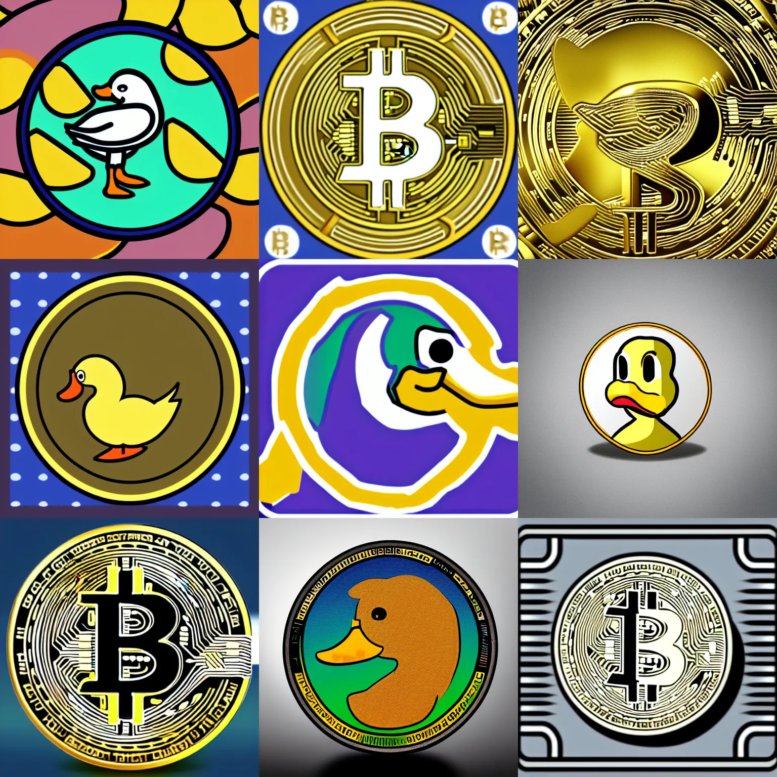 Prompt: Icon for a duck themed cryptocurrency