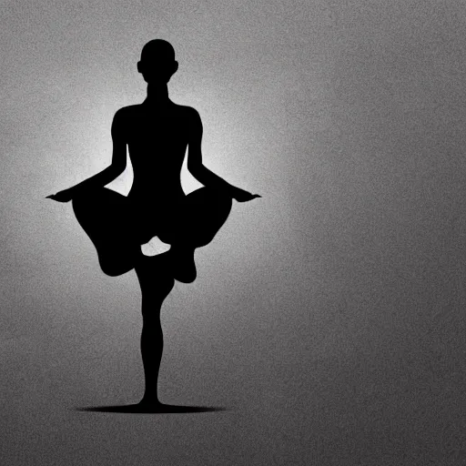 Image similar to black and white corporate logo female silhouette yoga pose