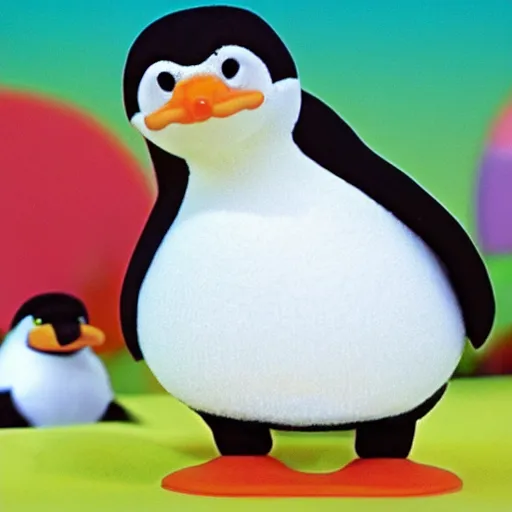 Image similar to pingu in the style of globi