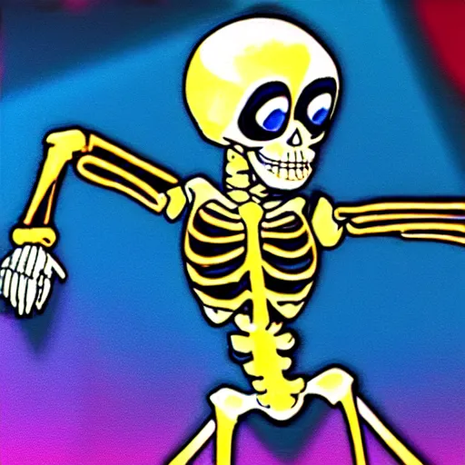 Image similar to dancing skeleton cha - cha. early 9 0 s 3 d animation, hosted on geocities