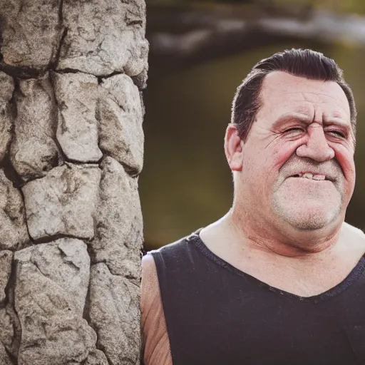 Prompt: portrait photo still of real life fred flintstone, 8 k, 8 5 mm f 1. 8