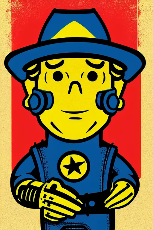 Image similar to fallout 7 6 retro futurist illustration art by butcher billy, sticker, colorful, illustration, highly detailed, simple, smooth and clean vector curves, no jagged lines, vector art, smooth andy warhol style