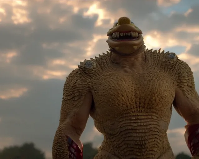 Image similar to a still of King Koopa in avengers(2012), cinematic shot