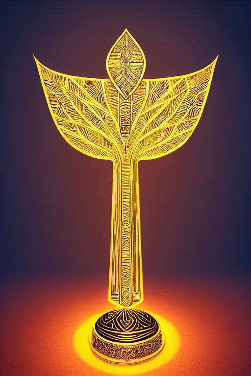 Image similar to Table lamp in the shape of Ankh symbol of life, fantasy, intricate art deco leaf designs, elegant, highly detailed egyptian patterns, sharp focus, art by Artgerm and beeple