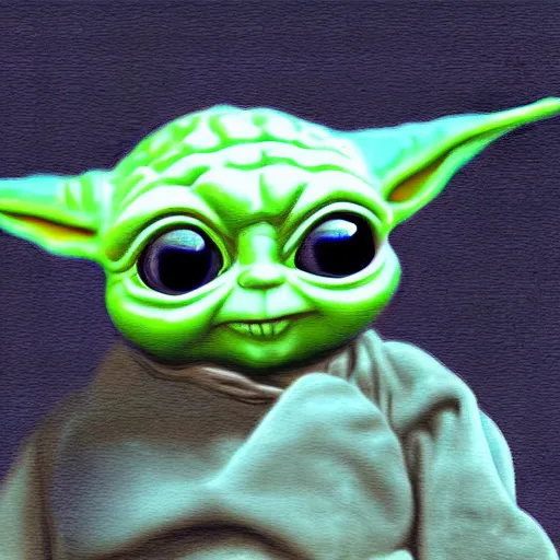 Image similar to baby yoda in world war ii digital art painting