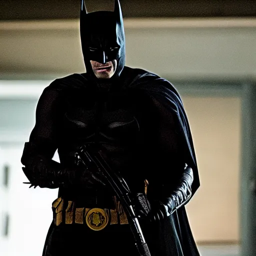 Image similar to Film still of Rick Grimes as Batman, from The Walking Dead (2010 TV Show)