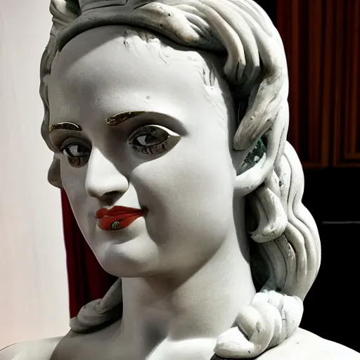 Image similar to katy perry as a greek marble statue