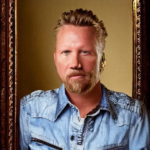 Prompt: portrait photo of james hetfield, color, studio lighting