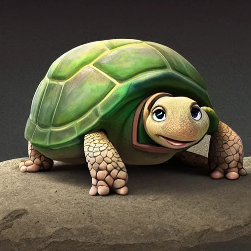 Image similar to very cute character tortoise, disney pixar Zootopia character concept artwork, 3d concept, in a rock chair, high detail iconic character for upcoming film