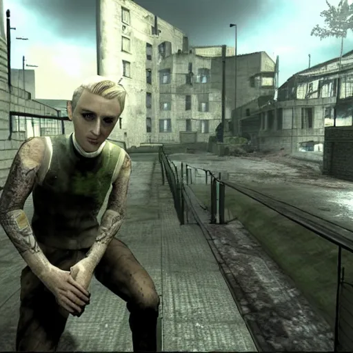 Image similar to Draco Malfoy! in the call of duty zombies map Tranzit, screenshot!!, BO2 Tranzit!!!,