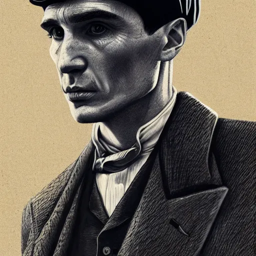 Prompt: a portrait of thomas shelby from the peaky blinders standing in atlantis, in the style of Benjamin Bader, sharp, highly detailed, realistic face, digital art, epic, fantasy, artstation
