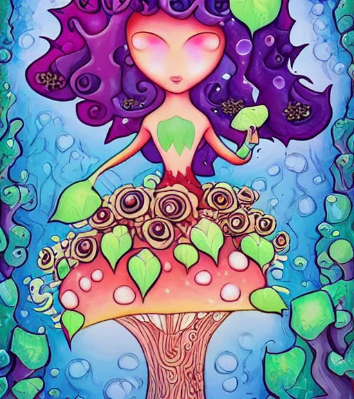 Image similar to Mushroom dryad by Jeremiah Ketner and Hiroyuki Mitsume-Takahashi and Goro Fujita and Pixar