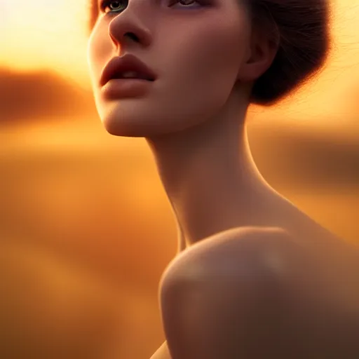 Image similar to photographic portrait of a stunningly beautiful translucent android female in soft dreamy light at sunset, contemporary fashion shoot, by edward robert hughes, annie leibovitz and steve mccurry, david lazar, jimmy nelsson, breathtaking, 8 k resolution, extremely detailed, beautiful, establishing shot, artistic, hyperrealistic, beautiful face, octane render