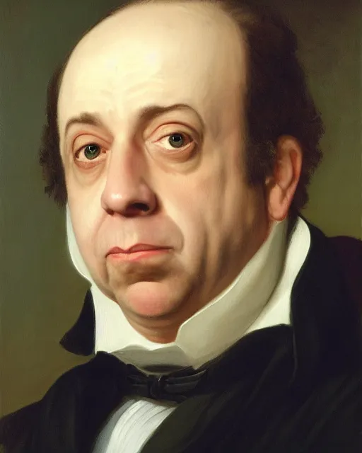 Image similar to upper body portrait of paul giamatti! as united states president james monroe, 1 8 2 0, paul giamatti, official portrait, oil on canvas by anton otto fischer, trending on artstation