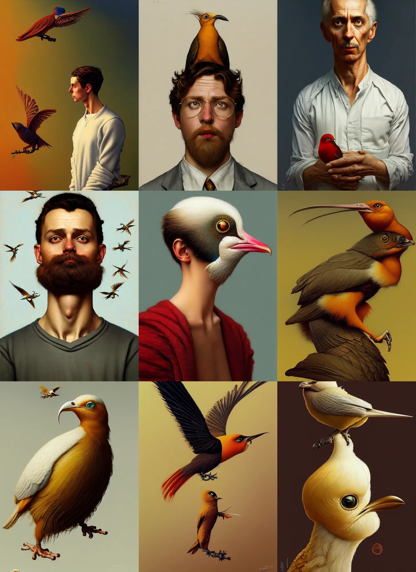 Prompt: weird bird on white background, intricate, highly detailed, digital painting, artstation, concept art, smooth, sharp focus, illustration, art by norman rockwell emiliano ponzi andrey remnev yoann lossel aaron jasinski, 8 k