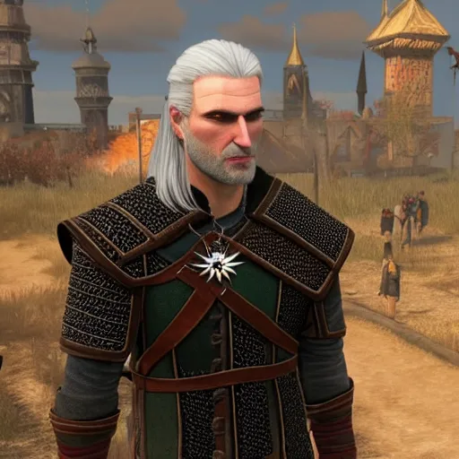 Prompt: a witcher with an orthodox jewish outfit and a kippa