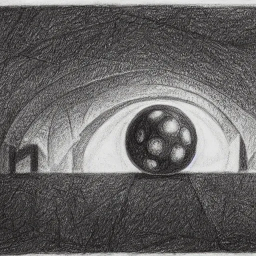 Image similar to apocalypse as drawn by escher using charcoals