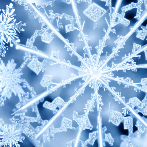 Prompt: high resolution macro photo of snowflakes, unreal engine 5, wow