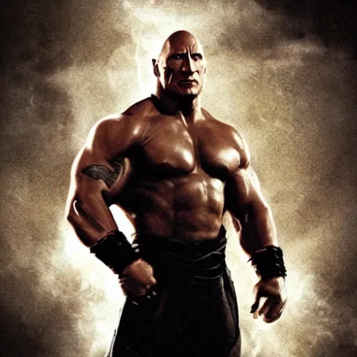 Prompt: dwayne johnson in mortal kombat