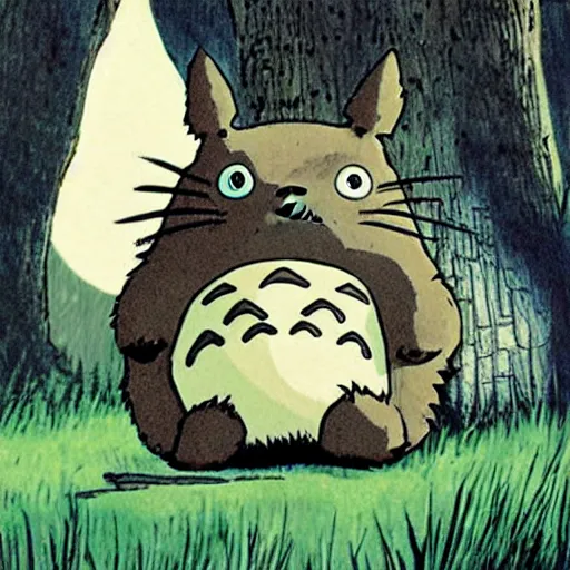 Prompt: scary Totoro,