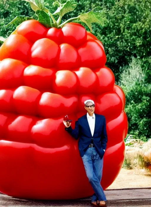 Prompt: jeff goldblum inside a giant tomato, inspired by davis jim