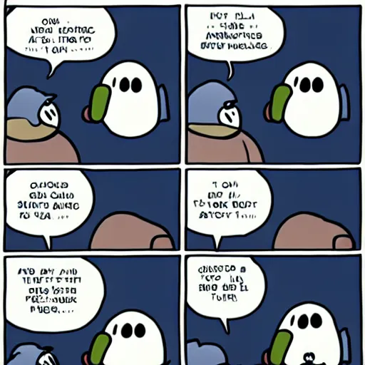 Image similar to a nedroid comic starring beartato and reginald. harrison is also there.