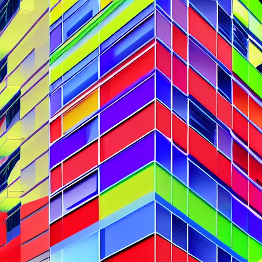 Prompt: new york city building abstract geometric 🌈 render