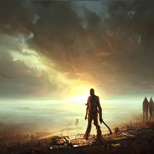 Prompt: zombie apocalypse by jessica rossier, greg rutkowski, detailed, realistic