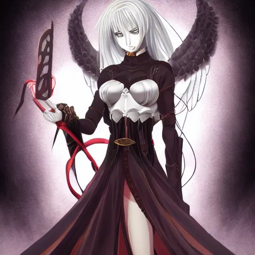 portrait of azrael angel of death, anime fantasy, Stable Diffusion