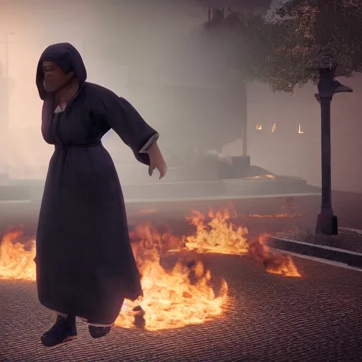 Prompt: church woman burning, 8k, cinematic, award winning, rtx, realistic