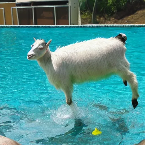 Prompt: swimming goat