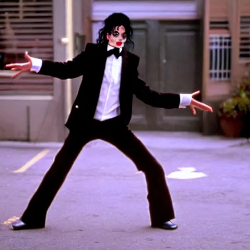 Image similar to mr. beans as michael jackson. movie still, cinematic lighting.