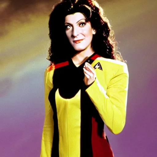 Image similar to counselor deanna troi, star trek : the next generation, studio ghibli