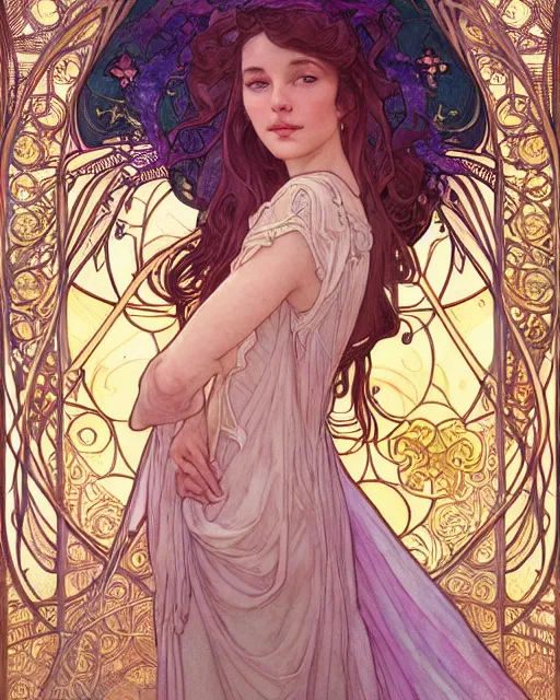 Image similar to an angel, highly detailed, very intricate, art nouveau, gold filigree, romantic storybook fantasy, soft cinematic lighting, award - winning, disney concept art watercolor illustration by mandy jurgens and alphonse mucha and alena aenami, pastel color palette, featured on artstation